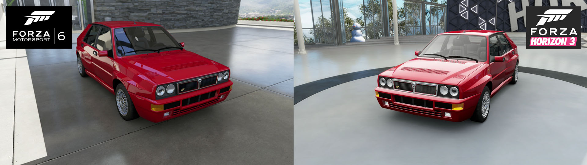 Here is the awesome Lancia Delta Integrale EVO in both Forza Motorsport 6 and Forza Horizon 3.